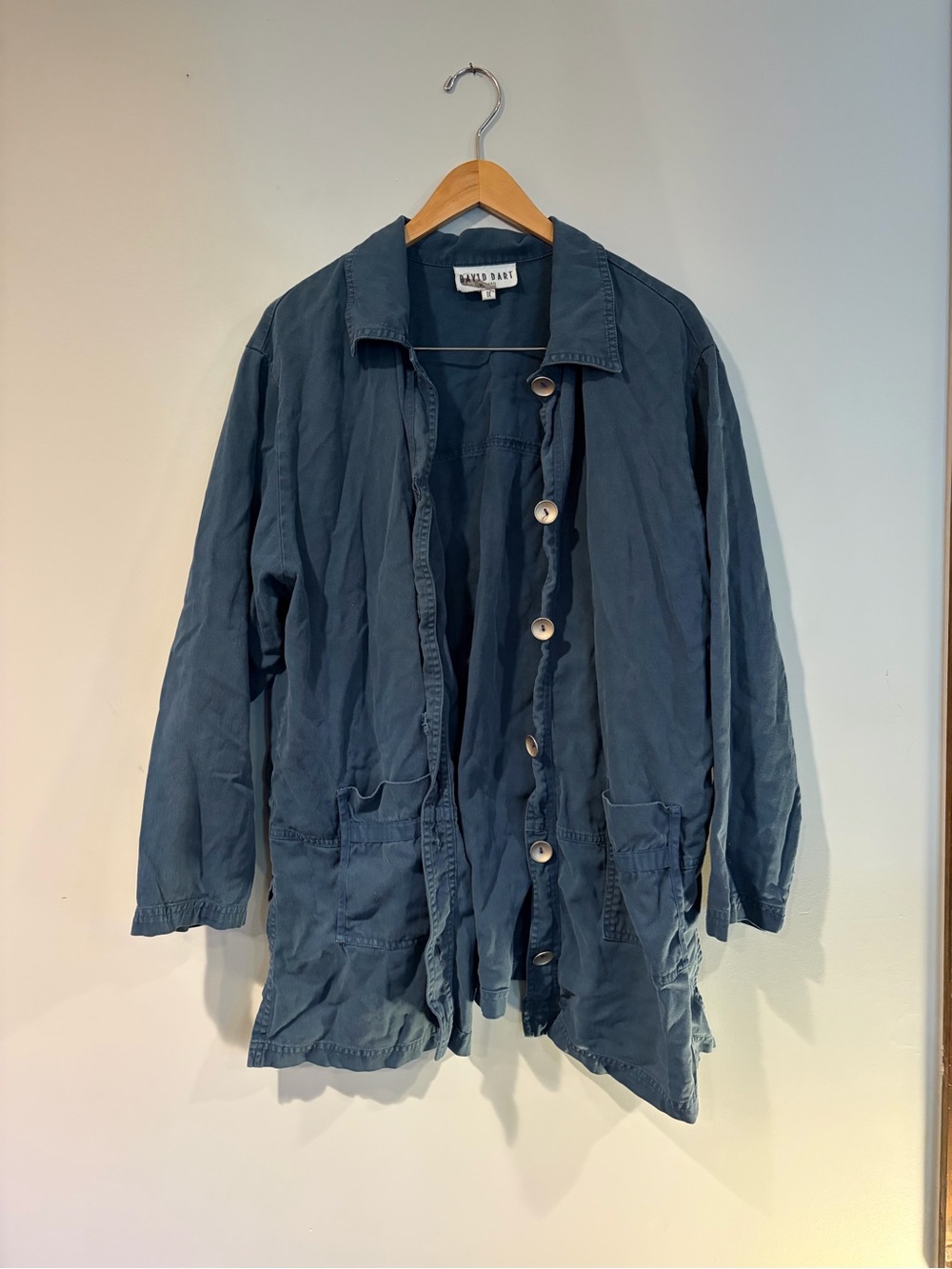 Eileen Fisher Navy Button-Front Utility Jacket